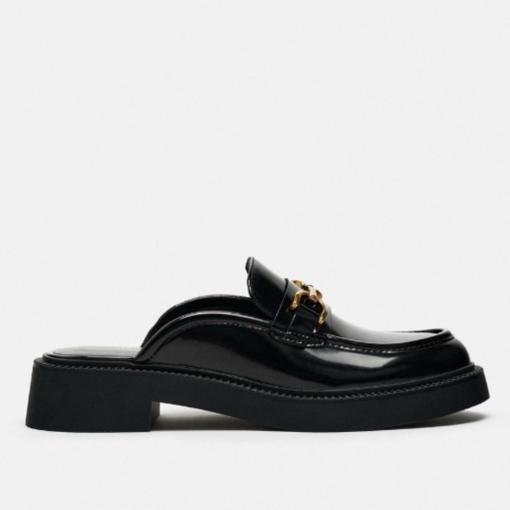 Zara Metal Bit Open Back Loafers